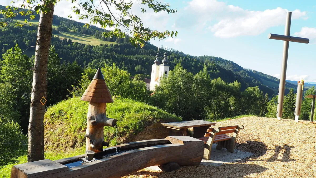 Der Friedensforst liegt hoch über Gurk, in unmittelbarer Nähe des Gurker Doms