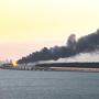 Die Krim-Brücke in Brand