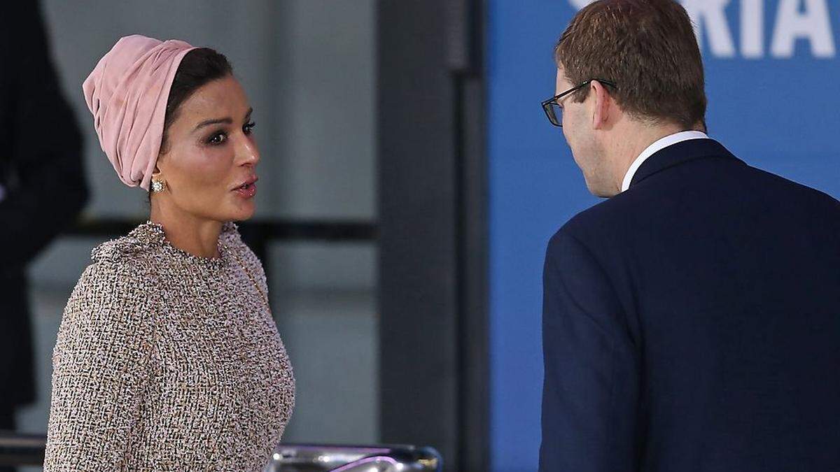 Auch Sheikha Mozha, die First Lady von Katar, nimmt an der Geberkonferenz teil