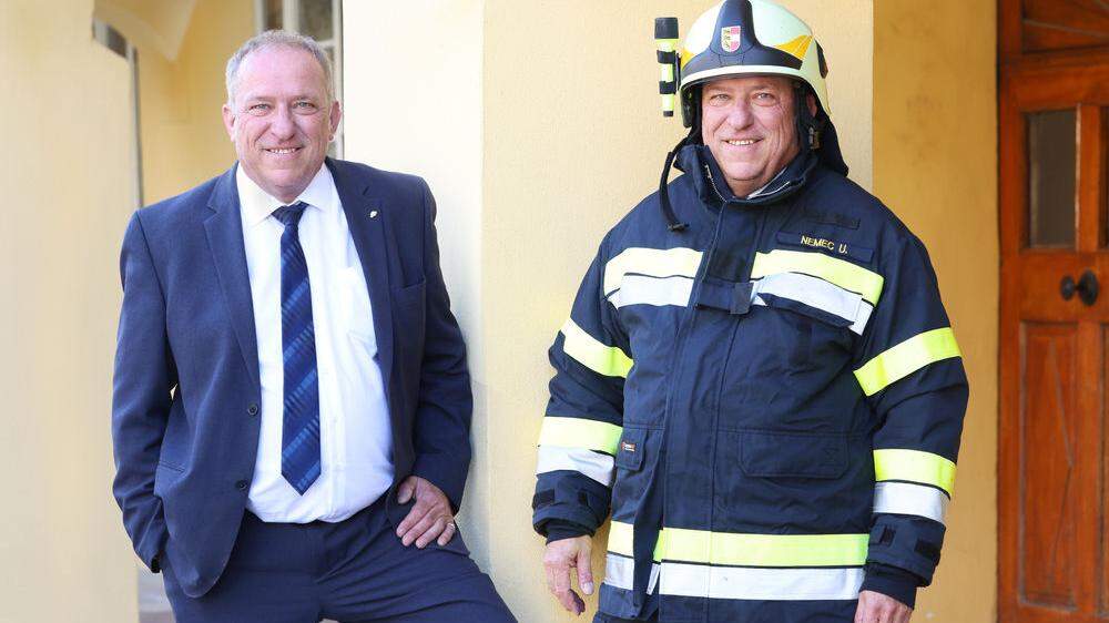 Ulrich Nemec der Rechtsanwalt (links) und der Feuerwehrmann (rechts)