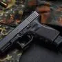 Modern semiautomatic hand gun, Glock pistol firearm, Modern semiautomatic hand gun, Glock pistol firearm, Modern semiautomatic hand gun, Glock pistol firearm, 07.01.2023, Copyright: xNayalyHx Panthermedia33436579.jpg