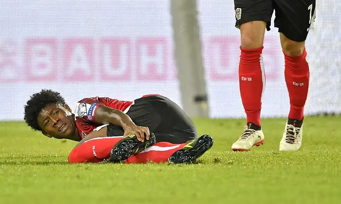 ABD0093_20170905 - WIEN - ÖSTERREICH: David Alaba (AUT) am Dienstag, 5. September 2017, während des WM-Qualifikationsspiels Österreich gegen Georgien im Ernst Happel-Stadion in Wien. - FOTO: APA/HERBERT NEUBAUER
