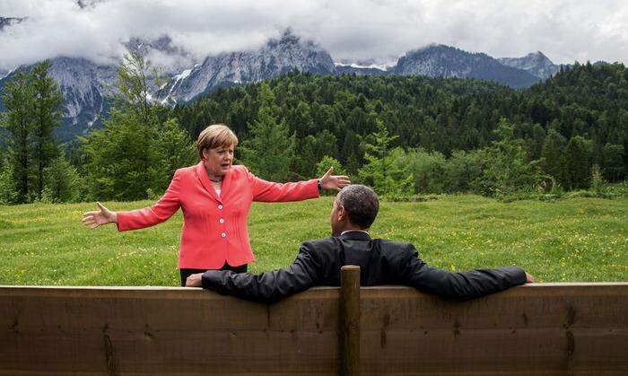 Ein legendäres Foto von Merkel und Obama vom G7-Gipfel anno 2015