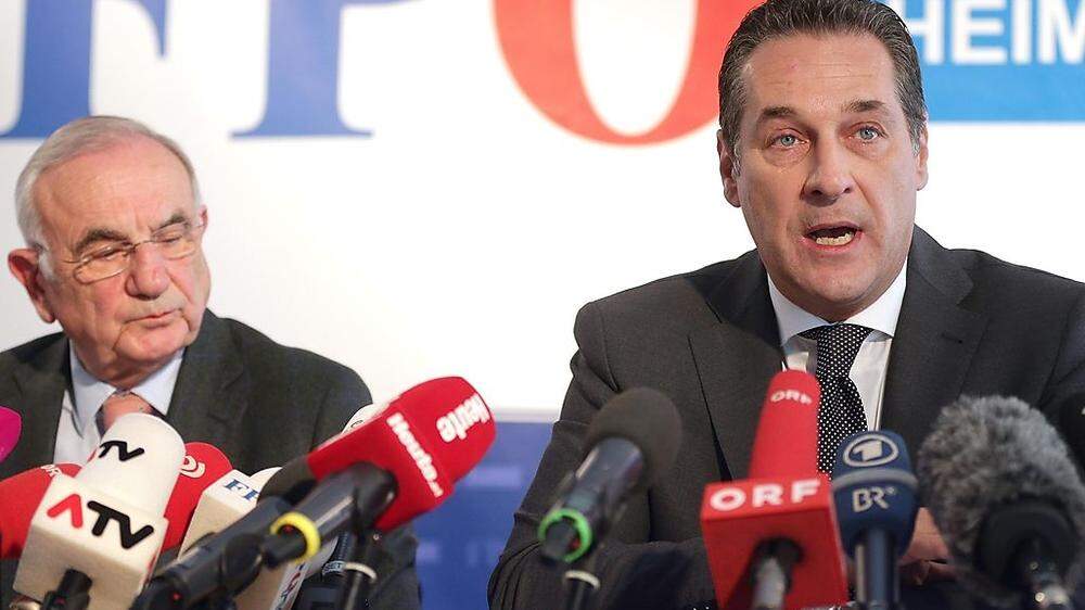 FPÖ-Chef Heinz Christian Strache und Anwalt Dieter Böhmdorfer könnten mit der Wahlanfechtung so manchen FPÖ-Wahlbeisitzer in Schwierigkeiten gebracht haben