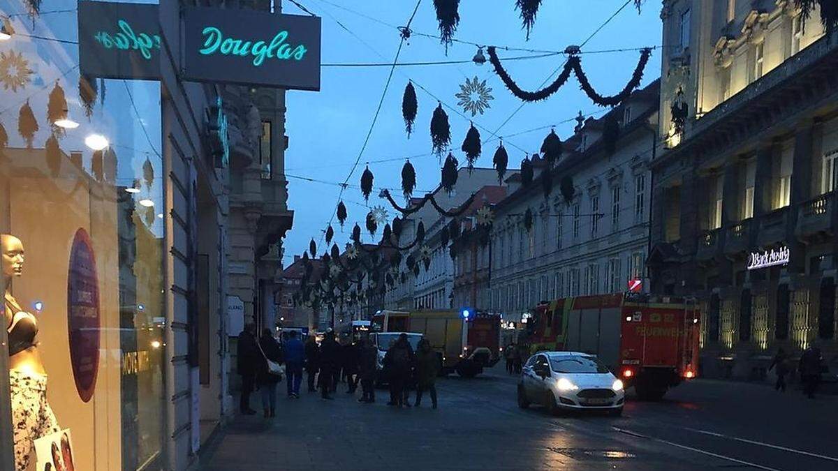 Feuerwehreinsatz Mittwochfrüh in der Grazer Herrengasse