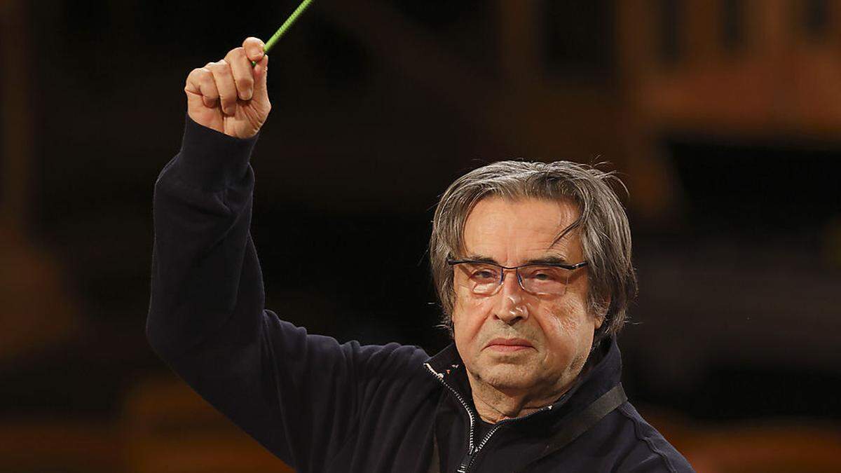 Riccardo Muti (seit heute 80) bei einer Probe mit den Wiener Philharmonikern