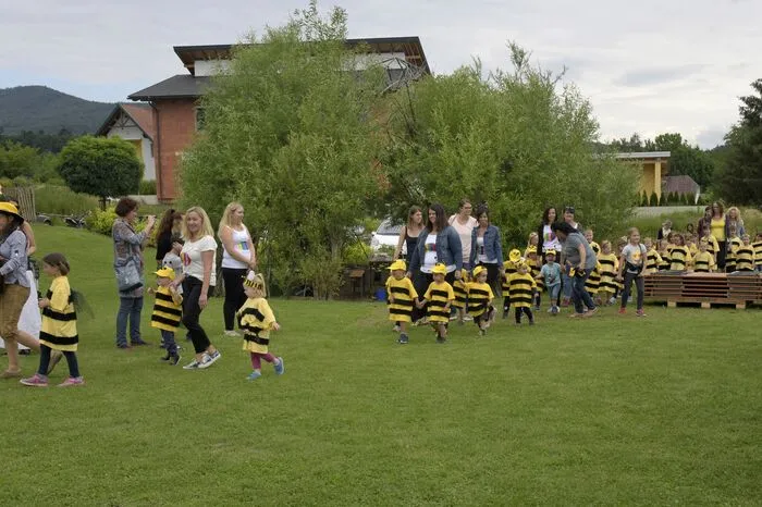 Am Anfang stand das Anlegen der Bienenwiese, die sie nun für das Bienen-Fest mit ihren gemalten Honigbienen schmückten