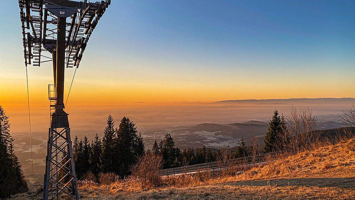 Blick vom Schöcklplateau Richtung Graz