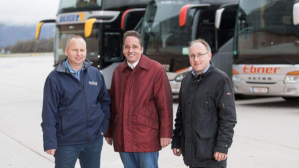 Die Kärntner Buspartner Martin Bacher, Andreas Osinger und Thomas Hofstätter auf dem Weg in die digitale Zukunft 