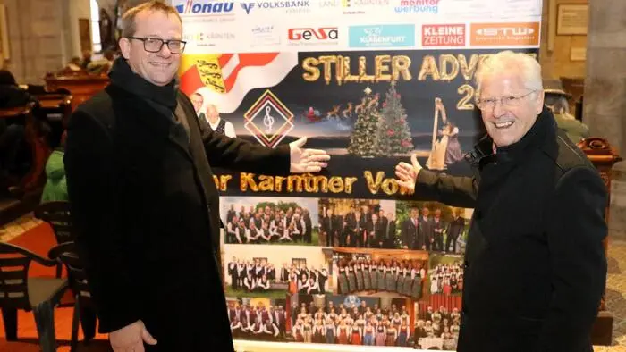Zu einem besinnlichen Adventkonzert luden am Samstagnachmittag Wolfgang König und Richi Di Bernardo (von links) in die Stadtpfarrkirche der Burgenstadt Friesach. 