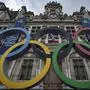FILE -  The Olympic rings in front of the Paris City Hall, in Paris, Sunday, April 30, 2023. France’s military is planning to contribute 15,000 soldiers to the massive security operation for next year's Paris Olympics, it was reported on Thursday, Nov. 23, 2023. (AP Photo/Aurelien Morissard, File)