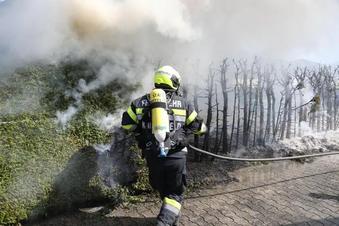 Die Feuerwehr Knittelfeld war zu einem Heckenbrand gerufen worden.