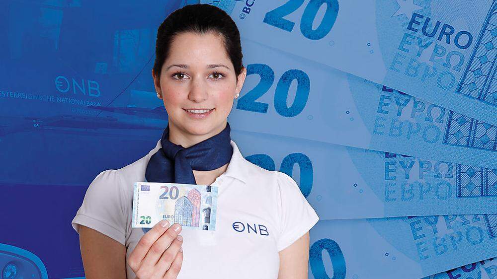 Die neue 20-Euro-Banknote mit dem Euro-Bus der Oesterreichischen Nationalbank auf Tour durch Österreich