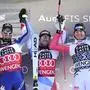 Beat Feuz, flankiert von Dominik Paris und Thomas Dressen