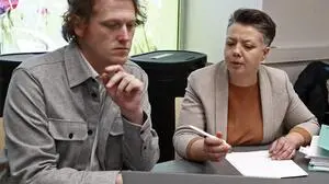 Olga Voglauer und Stefan Samonig, Spitzenkandidat für die Wahlen in Klagenfurt