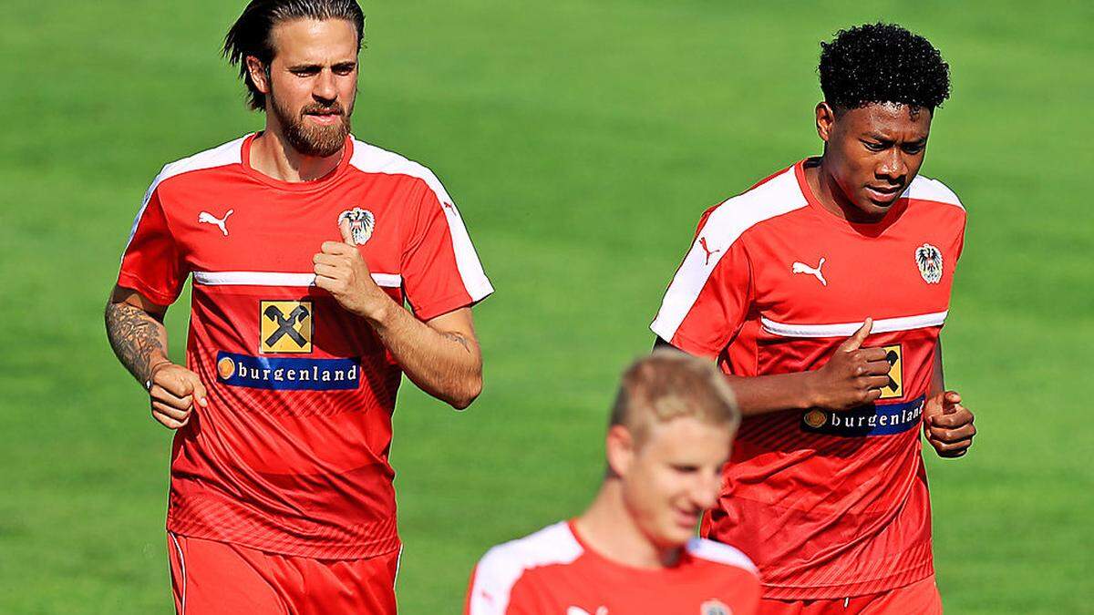 Martin Harnik, Martin Hinteregger und David Alaba (von links)