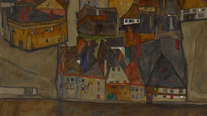 Egon Schieles "Dämmernde Stadt" (Kleine Stadt II)" aus dem Jahr 1913
