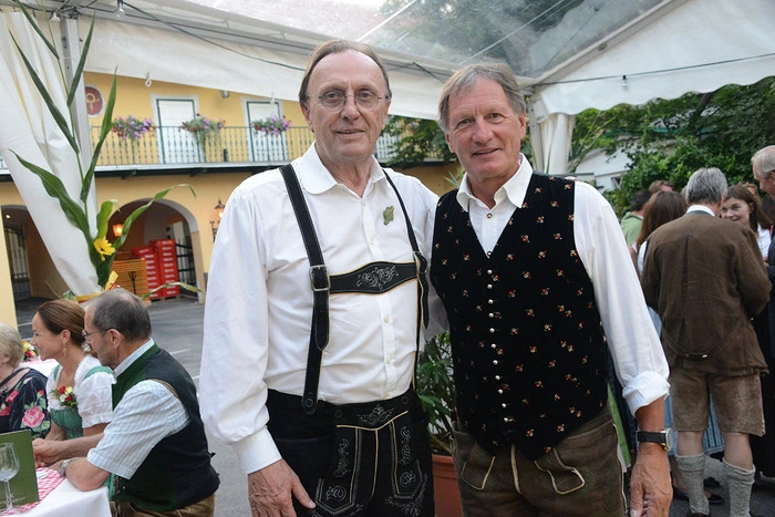 Gastgeber Hans Schmid und Ski-Kaiser Franz Klammer