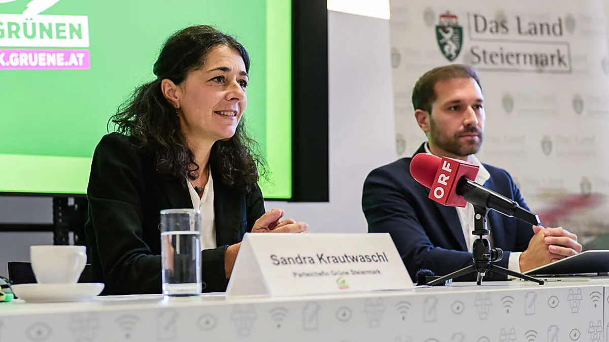 Sandra Krautwaschl und  Landesgeschäftsführer Timon Scheuer