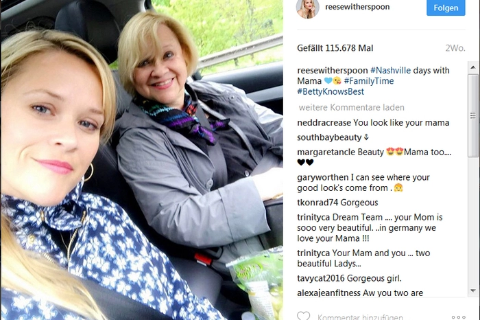 Ein Strahlen, ein Gesicht: Reese Witherspoon mit ihrer Mutter Betty.