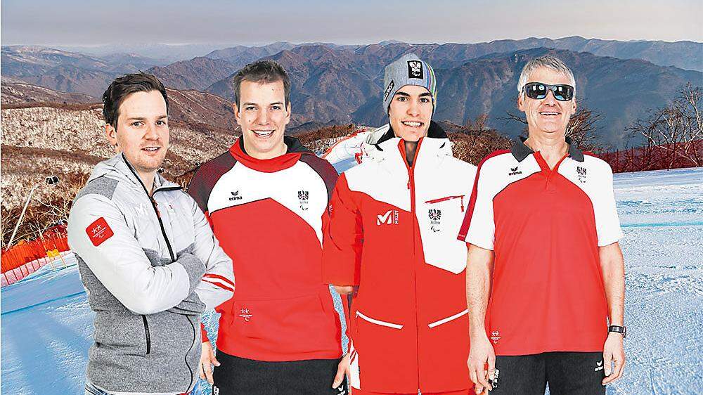 Die Kärntner Athleten, die von 9. bis 18. März an den Paralympics in Pyeongchang teilnehmen: Thomas Grochar, Markus Salcher, Nico Pajantschitsch und Gernot Morgenfurt (v.l.n.r.)