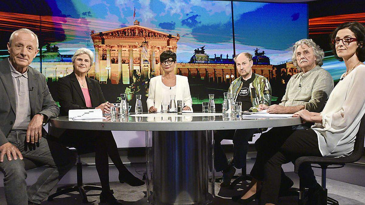 Von links: Pilz, Rosenkranz, Kramar-Schmid (ORF), Düringer, Messner, Heydarfadai