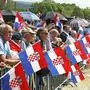 ABD0050_20180512 - BLEIBURG - STERREICH: Kroaten-Gedenktreffen am Loibacher Feld am Samstag, 12. Mai 2018 in Bleiburg. Das Treffen steht wegen des Bezugs auf das faschistische Ustascha Regime unter Kritik. - FOTO: APA/GERT EGGENBERGER