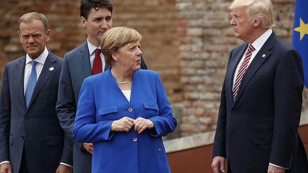 Donald Trump, Justin Trudeau, Angela Merkel, Donald Tusk