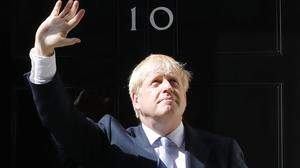 Boris Johnson bei seiner ersten Rede in Downing Street No 10