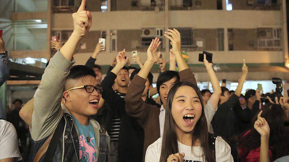 Jubel bei den Demokratie-Befürwortern in Hongkong