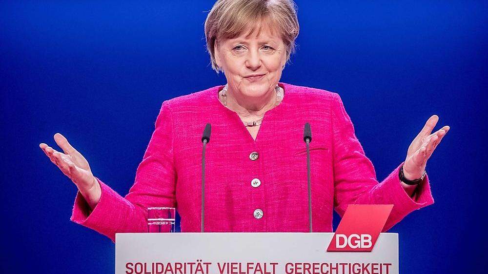 Angela Merkel forderte beim Bundeskongress des Deutschen Gewerkschaftsbundes neues Denken