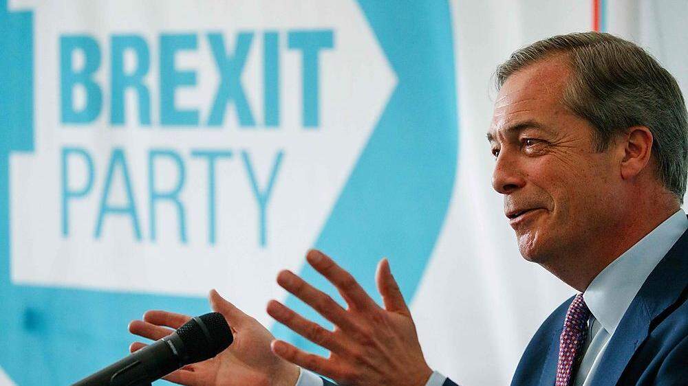 Ukip- und nunmehr &quot;Brexit Party&quot;-Gründer Nigel Farage bei der Präsentation seiner Wahlkampagne zur EU-Wahl