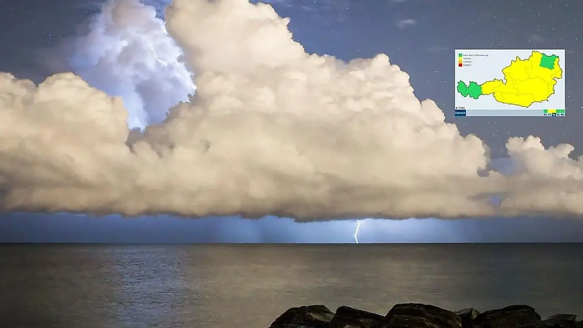 In Österreich und auch am derzeit liebsten Aufenthaltsort vieler Österreicher, der Oberen Adria, herrscht am Samstag erhöhte Unwettergefahr