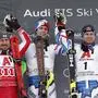 Clement Noel, flankiert von Marcel Hirscher und Alexis Pinturault