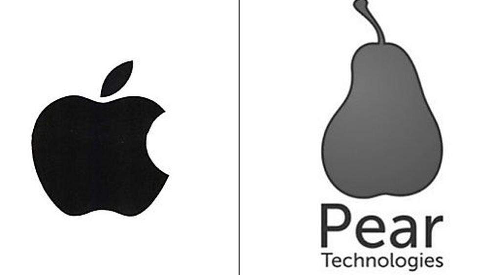 Links das Apple-Logo, rechts jenes von Pear Technologies