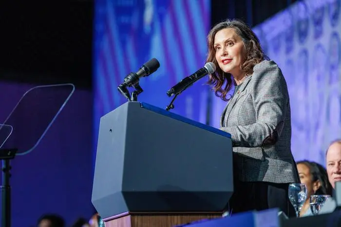 MI: Biden speaks at Detroit NAACP Fight for Freedom Fund Dinner Michigan Gov. Gretchen Whitmer speaks at the Detroit NAACP s annual Fight for Freedom Fund Dinner in Detroit, Mich., on May 19, 2024. Detroit Huntington Place Michigan United States NOxUSExINxGERMANY PUBLICATIONxINxALGxARGxAUTxBRNxBRAxCANxCHIxCHNxCOLxECUxEGYxGRExINDxIRIxIRQxISRxJORxKUWxLIBxLBAxMLTxMEXxMARxOMAxPERxQATxKSAxSUIxSYRxTUNxTURxUAExUKxVENxYEMxONLY Copyright: xAndrewxRothx Editorial use only sipausa_53361880
