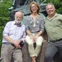 Bäck, Mandl, Graßmugg bei einer Lesung im Roseggerpark