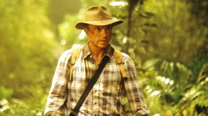 Sam Neill als Paläontologe Dr. Alan Grant in Steven Spielbergs „Jurassic Park“