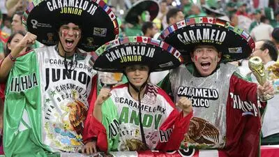 Mexiko-Fans während der WM in Katar im Jahr 2022 