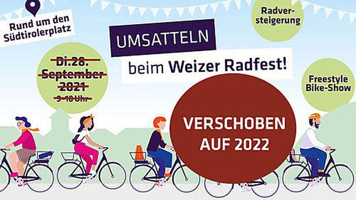 Das für Dienstag der kommenden Woche geplante Weizer Radfest wurde abgesagt