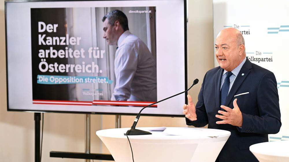 ÖVP-Generalsekretär Christian Stocker bei der gestrigen Präsentation
