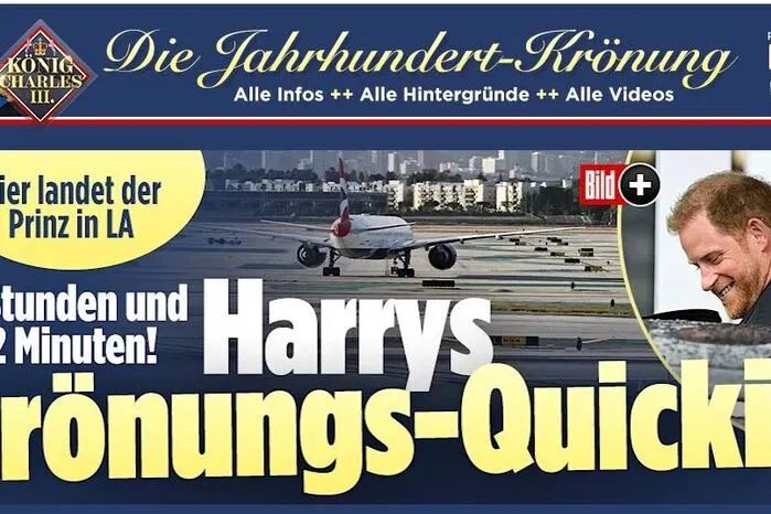 Auch die "Bild"-Zeitung widmet sich heute der Familie, mit Fokus auf Harry, der gestern nach der Krönung schnell wieder das Weite in Form von Los Angeles suchte.
