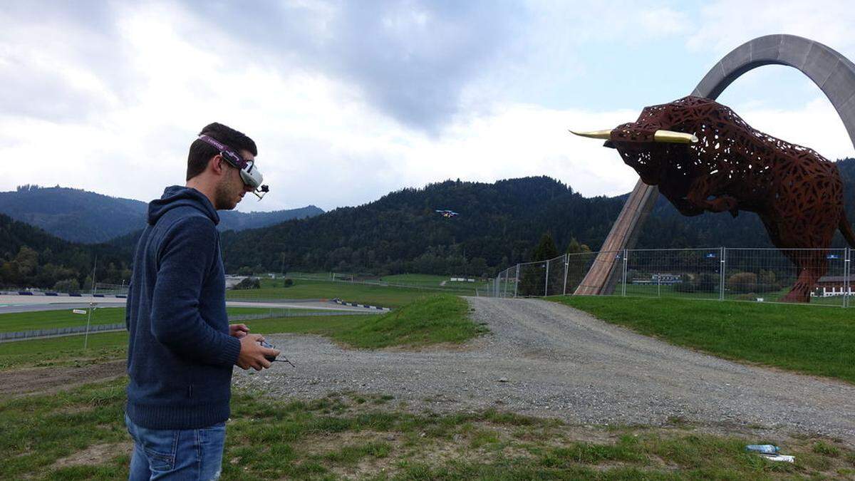 Walter Krisch mit seiner Drohne am Red-Bull-Ring