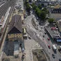 Bis Dezember wird der Verkehr über die Ersatzstraße am Bahnhofsplatz geleitet