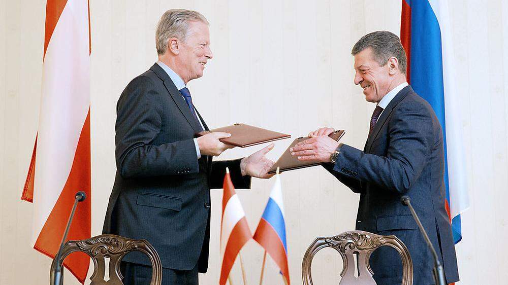 Mittlerlehner (links) traf mit dem stellvertretenden russischen Ministerpräsidenten Kosak zusammen