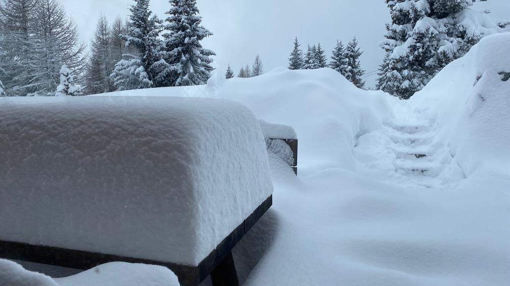 Auf der Gerlitzen Alpe liegen 135 Zentimeter Schnee