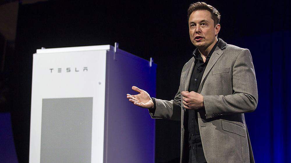Tesla-Chef Elon Musk bei der Präsentation des Powerpack