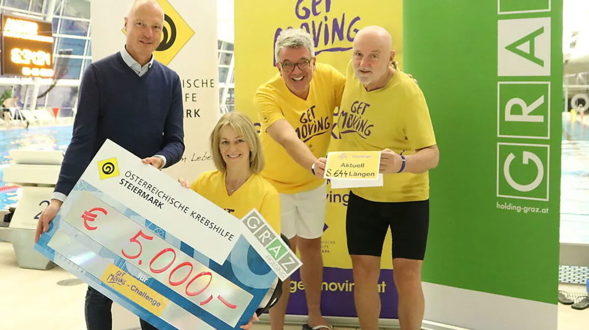 5000 Euro gab es von der Holding Graz für die Krebshilfe Steiermark
