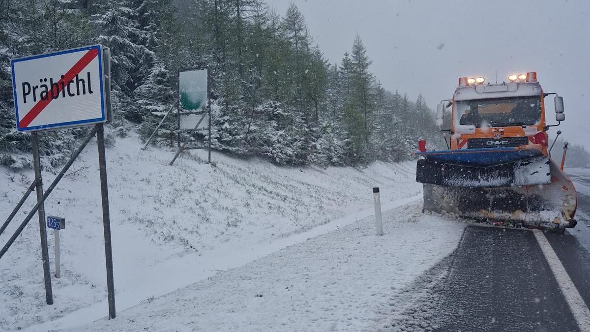 Am Präbichl herrschen schon seit vergangener Woche winterliche Verhältnisse