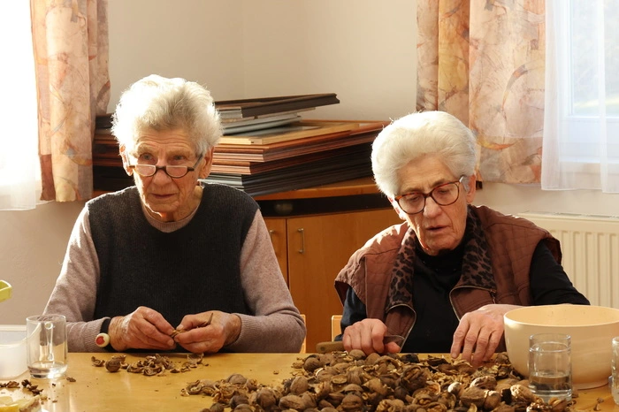 Die 91-jährige Frida Prasl (links) und Hermine Legenstein halfen beim "Kiefeln" mit